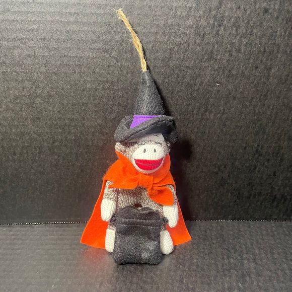 Seasons of Cannon Falls Sock Monkey Witch Ornament NWOT EXCELLENT! - Picture 2 of 9